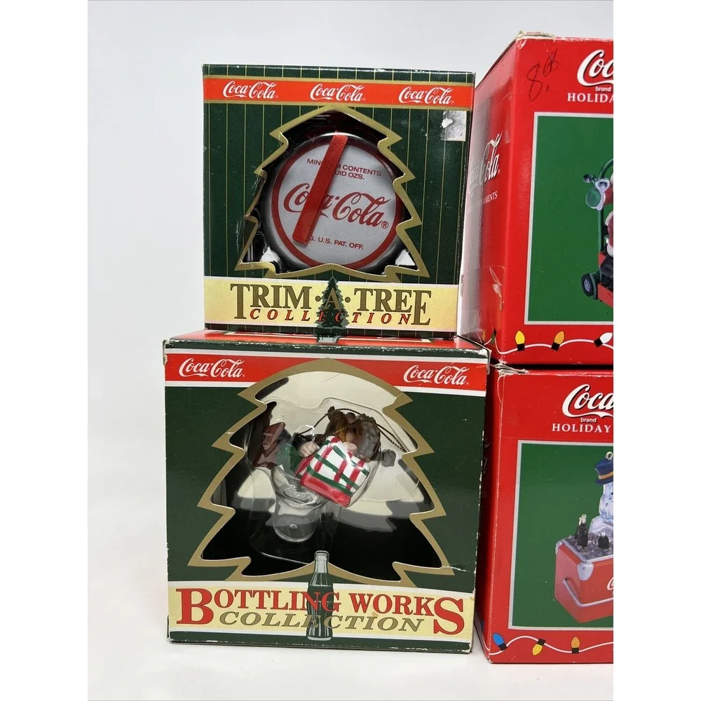 Coca Cola Enesco‎ Bottling Works Trim A Tree Christmas Tree Ornament Lot